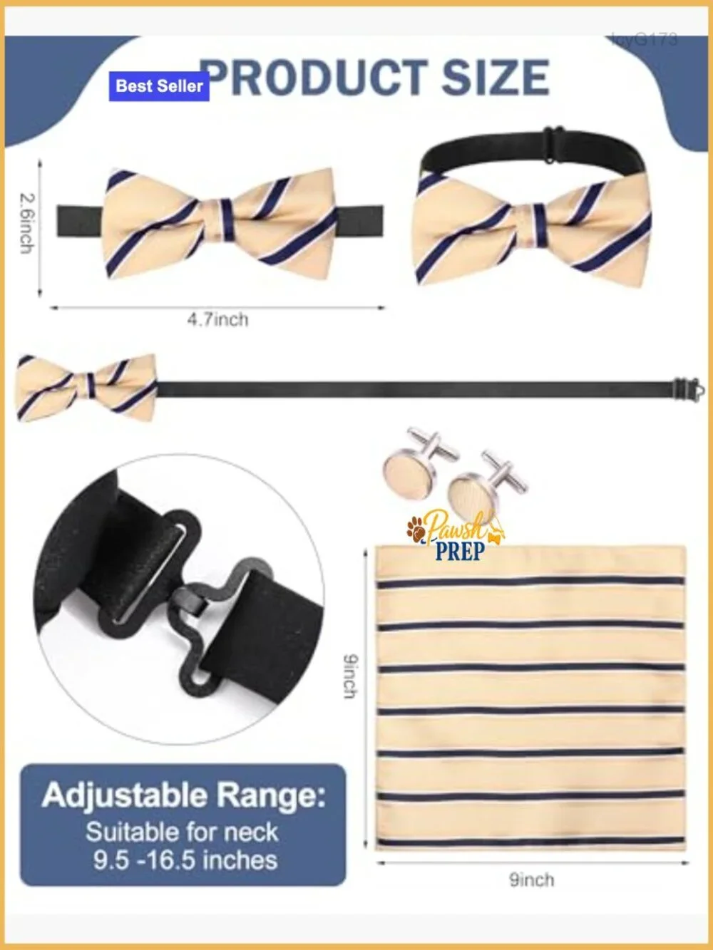12-Piece Men's Bow Tie Set with Pocket Squares & Cuff Links